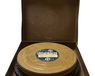 WWII Castle Films Reel Case w 3 Reels