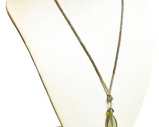 Artisan Green Glass Pendant Necklace