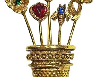 Thimble Stick Pin Brooch