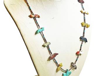 Vintage Zuni Animal Fetish Necklace