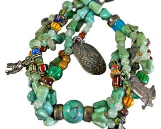 Buffalo Nickel Turquoise Charm Bracelet