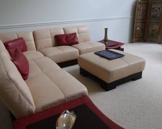Another  view   of sectional sofa  and  coffee  table.