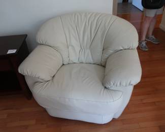 white leather chair