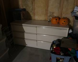 white  laminate  dresser- there  is  a  matching  night  stand