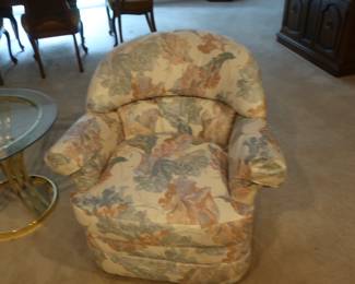  Swivel  chairs      There  are  two  matching.  The  size  is  35" across  and  23  1/2"  deep.