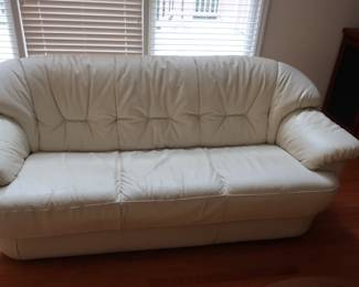 white leather sofa