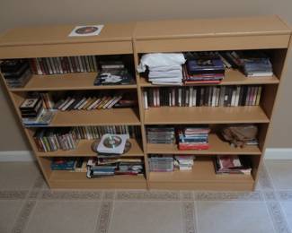 bookcase    It  is  storing   CD's   DVD's  They  have  music  from  India  on  them.