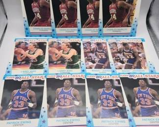 LARGE LOT OF 1989 FLEER STICKER CARDS. BARKLEY, EWING , BIRD