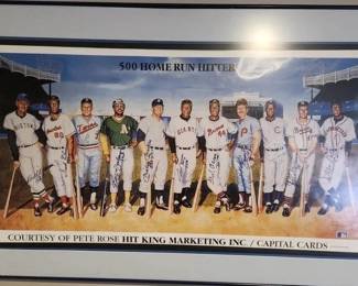 500 HOME RUN HITTER SIGNED FRAMED POSTER. SIGNED BY ALL 11 H.O.F. PLAYERS! MICKEY MANTLE, TED WILLIAMS, WILLIE MAYS, HANK AARON, ERNIE BANKS, ED MATTHEWS, REGGIE JACKSON? FRANK ROBINSON, HARMON KILLABREW, MIKE SCHMIDT, AND WILLIE McCOVEY. AMAZING LARGE FRAMED ITEM 44X27!
*PICKUP ONLY ITEM UNLESS BUYER PAYS COST OF FRAGILE SHIPPING AND PACKAGING*