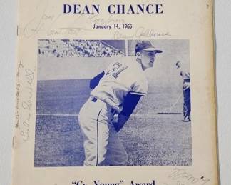 1965 CY YOUNG AWARD PROGRAM SIGNED BY LEFTY GROVE AND MORE