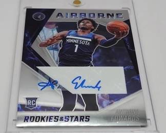 ANTHONY EDWARDS AUTOGRAPHED ROOKIE CARD