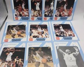 LOT OF 10 VINTAGE 1989 MICHAEL JORDAN NORTH CAROLINA CARDS
