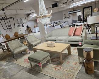 Living room, chair, sofa, chandelier