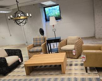 Armchair, cocktail table