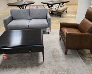 Cocktail table, loveseat, recliner