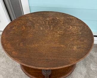 Oak table with ribbon carving 1890’s