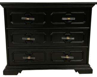 1570 - Chelsea House River Street Chest 32" x 42" x 20" Black with 3 Drawers and Acrylic Handles Retail $3030