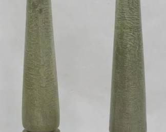 277x - Pair Wooden Candlestands 17"