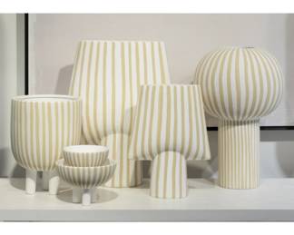324 - 6 Hawking Striped Vases