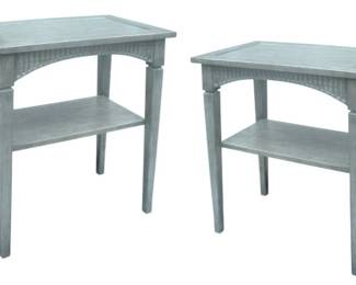 5018 - Pair Alden Parkes Elliott End Tables Spa Blue Retail $573 27 x 27 x 17
