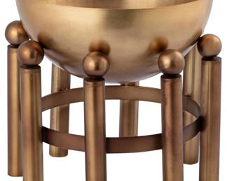 99 - Elk Piston Footed Planter - Large Aged Brass 17x18x18