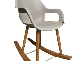 1882 - Molded Seat Teak Frame Rocker 33 x 22 x 24