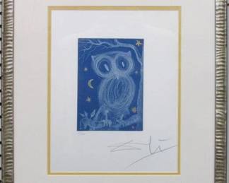 9031 - OWL PRINT BY SALVADOR DALI 17 X 19.5