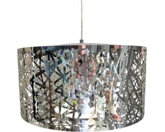 1859 - Metal Drum Chandelier w/ Prisms 9 x 16 Consigned by wholesaler / distributor, untested, no warranties.