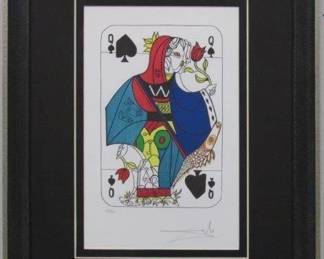 9034 - QUEEN OF SPADES PRINT BY SALVADOR DALI 15.5 X 20.5