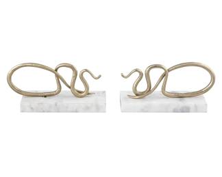 320 - Snake Bookends - Set of 2 5x8x4