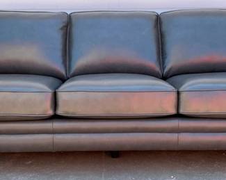 3002 - Leather Italia Couch - Charcoal 33 x 84 x 36