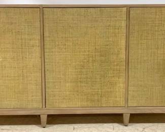 1527 - Chelsea House Avery Console, no handles on doors 34" x 70" x 20" Weathered Gray