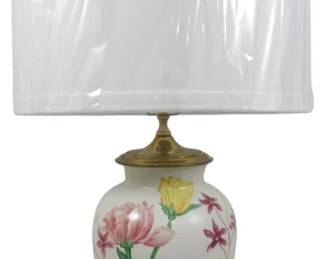 242xx - Wildwood Glorious Flowers Kutani Lamp 27" Chelsea House Nanjing Lamp 31"