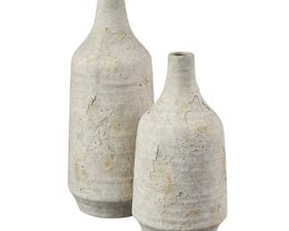 341 - 2 Pantheon Bottles - Aged White 15x6x6
