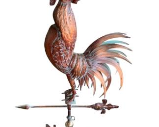 5133 - Copper Crowing Rooster Weathervane 54x26