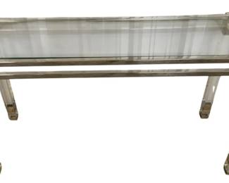 1766 - Chelsea House Vancouver Glass Top Sofa Table 30 x 54 x 19