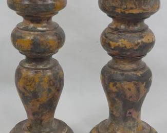 269xx - Pair Wooden Candlestands 7.5"