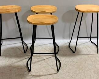 1336 - Set of 4 Molded Seat Bar Stools 29 x 16 x 12