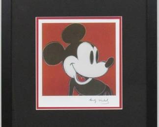 9020 - MICKEY MOUSE PRINT BY ANDY WARHOL 16 X 16.5