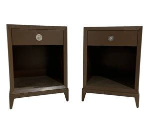 1579 - Pair Wildwood Beverly Bedside Tables 28 x 20 x 20 scratches on edge