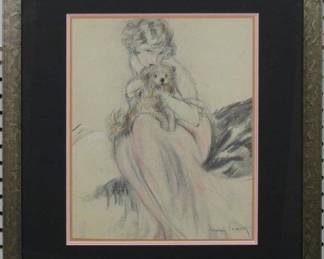 9057 - PUPPIES PRINT BY LOUIS ICART 18.5 X 21