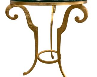 1762 - Wildwood Bailey Gold Leaf & Glass End Table 31 x 28 Retail $1883