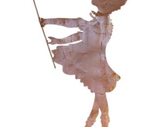 5101 - 72" Girl w/ Basket Metal Silhouette Decor 72 x 38