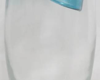 955 - Blue Top Art Glass Vase 14"