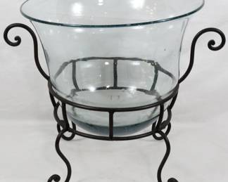 695 - Metal and Glass Decor Vase 16"