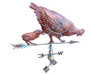 5137 - Copper Hen w/ Chicks Weathervane 45 x 32