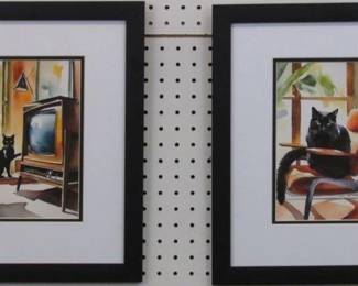 9046 - SET OF 2 CATS 14.5 X 17.5