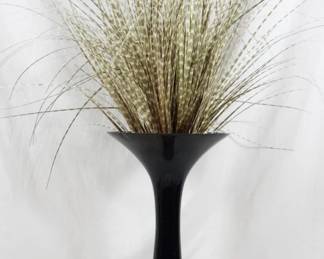 926 - Decorative Glass Vase 20.5" Plus Grass 40" tall overall