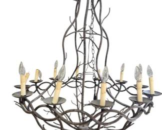 1869 - Large Metal Twig Design Chandelier 42 x 37 Consigned by wholesaler / distributor, untested, no warranties.