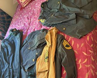 Vintage military uniforms